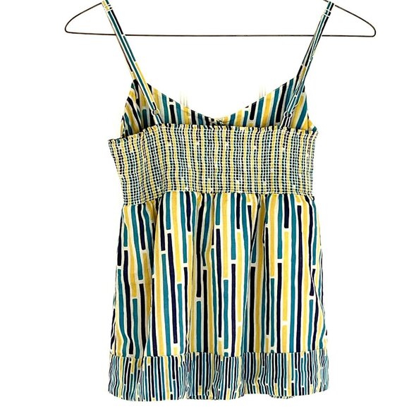 Fossil Babydoll Top Cami XS Striped Button Detail Lined Retro Y2K Preppy Beachy - Picture 2 of 8